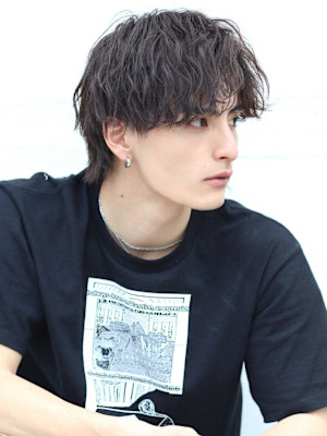 波巻き無造作ハーフアップ