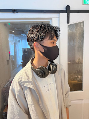 メンズパーマ/メンズセンターパート/メンズヘア