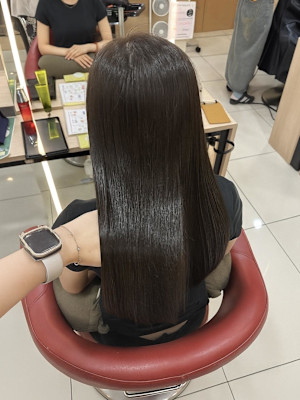 透明感カラー/ブリーチなしWカラー/髪質改善/伊勢原