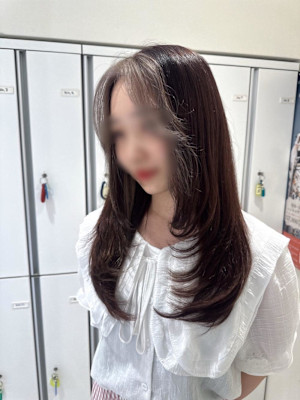 透明感カラー/ブリーチなしWカラー/髪質改善/伊勢原