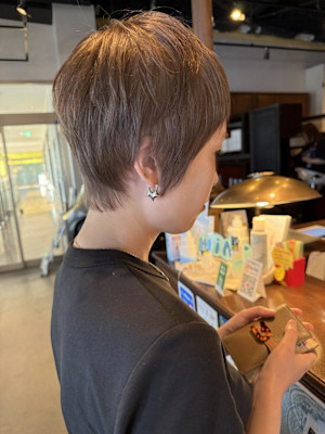 ベリショ/ダブルカラー/グレージュ