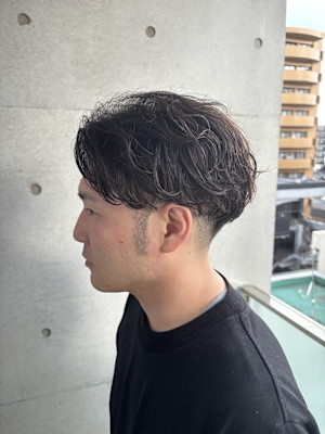 30代40代50代【ツーブロセンターパート】パーマ/メンズカ