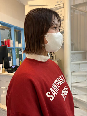 【20代、30代梅田、中崎町】外ハネ切りっぱなしボブ