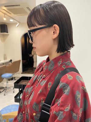 【F.】中崎町20代30代ワイドバングぱっつんボブ