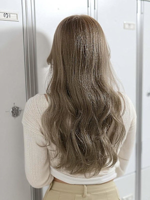 透明感カラー/ブリーチなしWカラー/髪質改善/伊勢原