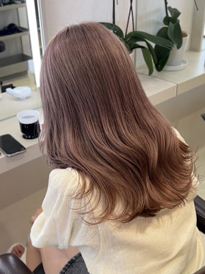 ブリーチ1回で作るピンクベージュ