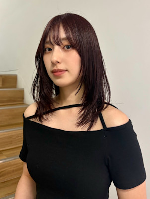 【YOKE】ダブルカラー暖色レイヤーミディアムボルドー