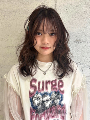 【YOKE】ココアブラウン暖色パーマ風レイヤーミディアム