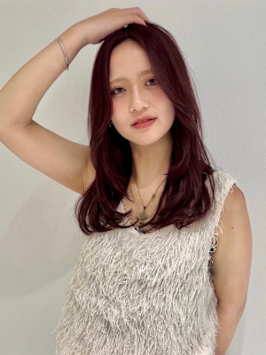 【YOKE】髪質改善ストレートレイヤーカットピンクラベンダー