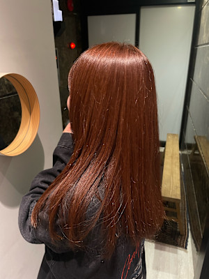 カッパーブラウン縮毛矯正