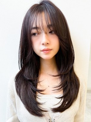 20代30代◎韓国風ふんわりレイヤーグレージュカラー