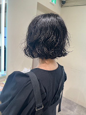 コスメパーマ/ボブパーマ/ムースで完結スタイル/朝ラク