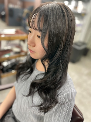 レイヤーカット/ウェットヘア/夏のヘアアレンジ/