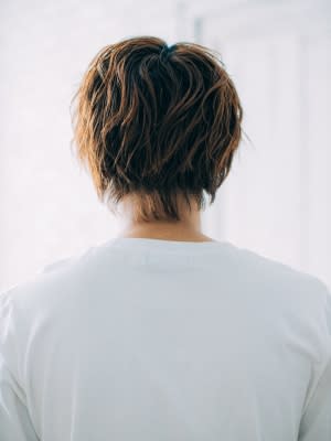 センターパート×ナチュラルパーマ