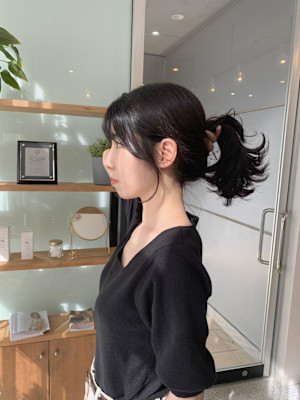 結んでも可愛い顔まわりカット♪