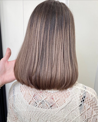 バレイヤージュピンクグレージュ