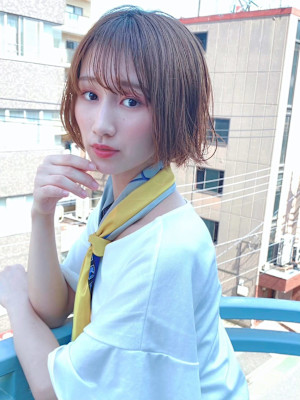 20代30代40代／小顔/ミルクティー/ボブ／ブリーチなし