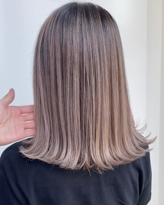 マロンベージュ/Aライン/ドレスヘア/かきあげ