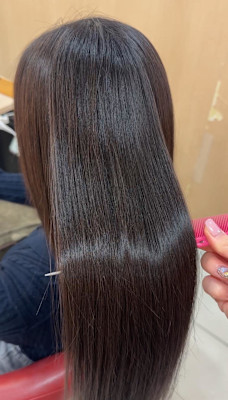 透明感カラー/ブリーチなしWカラー/髪質改善/伊勢原