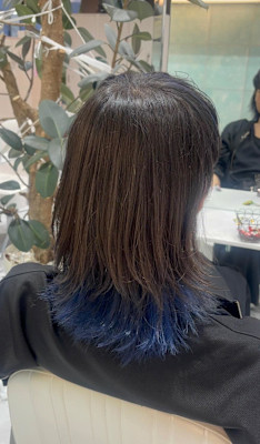 メンズウルフ/ダブルカラー／裾カラー／ハイライト／メッシュ