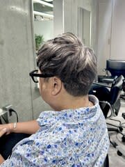 白髪ぼかし×3Dハイライトグレージュ