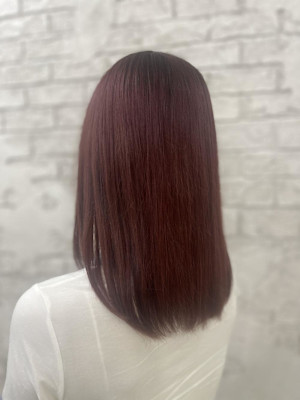 ピンクカラー/ブリーチダブルカラー/艶カラー/ボルドー
