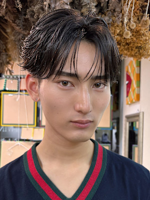 韓国ヘアコンマバング/メンズフェザーパーマ