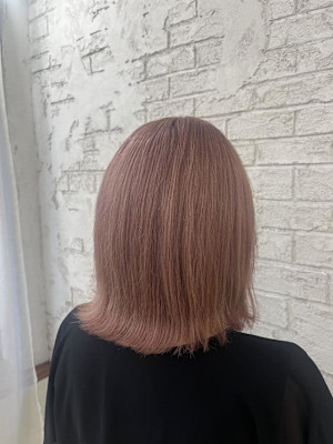 コーラルピンクカラー/ブリーチダブルカラー/ピンクカラー