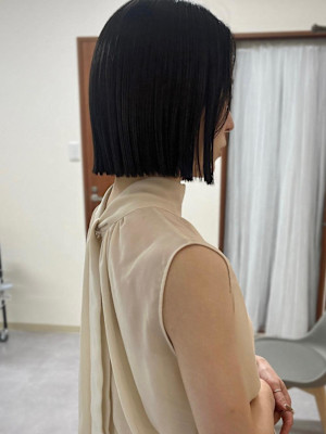 ぷつっとボブ/切りっぱなしボブ/髪質改善トリートメント