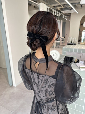 結婚式お呼ばれ/まとめ髪/シニヨン/ヘアアレンジ