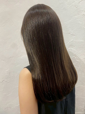 髪質改善 アッシュグレー 艶髪 縮毛矯正 20代 30代