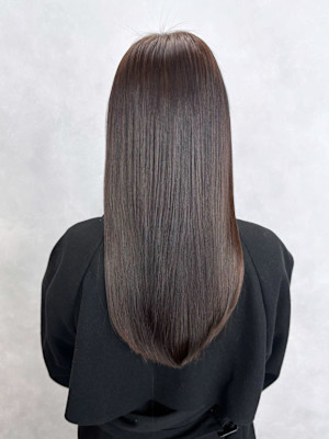 美髪おくれ毛韓国前髪カットヘアロング_ba550421