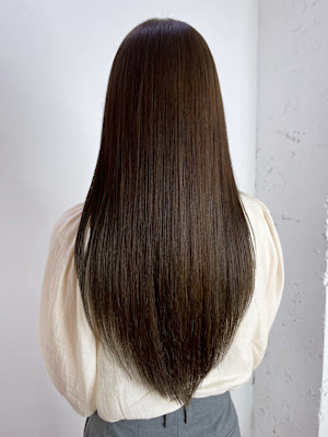 美髪おくれ毛韓国前髪カットヘアロング_ba550271