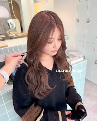 マロンベージュ/ダブルカラー/ケアブリーチ/韓国/ヨシンモリ