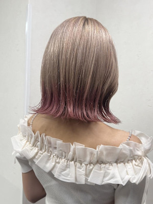 #ミルクティーベージュとピンクエンドカラー♪