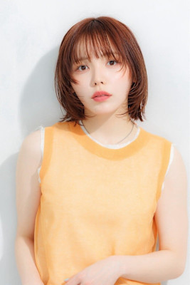 暖色カラー×レイヤースタイル