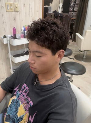 スパイキーショート×ピンパーマ