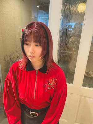 ポイントカラー/ピンクカラー/レイヤーカット