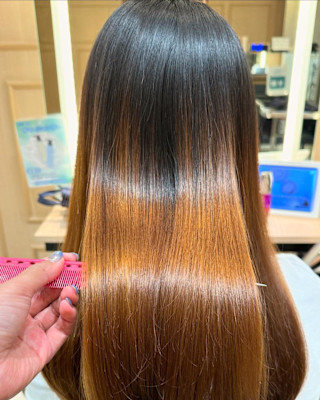 透明感カラー/ブリーチなしWカラー/髪質改善/伊勢原