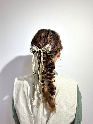 ツイン編みおろし