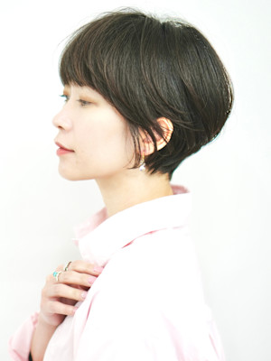 前下がりショート・ボブ/絶壁解消/前髪あり/40代/30代