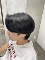 韓国風黒髪ヘア/メンズ/メンズカット/毛流れセンターパート