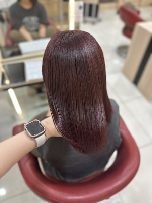 透明感カラー/ブリーチなしWカラー/髪質改善/伊勢原