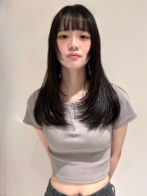 【YOKE】髪質改善ストレートレイヤーカットピンクラベンダー