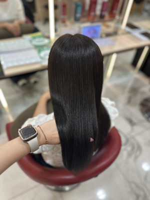 透明感カラー/ブリーチなしWカラー/髪質改善/伊勢原