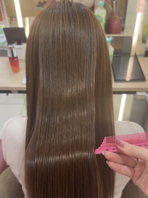 透明感カラー/ブリーチなしWカラー/髪質改善/伊勢原