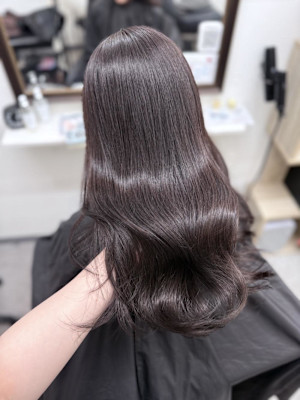 ココアラベンダー/ブリーチなしダブルカラー/髪質改善