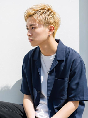 #ブリーチだけカラー　#メンズカット