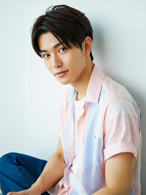 #センターパート　#メンズカット