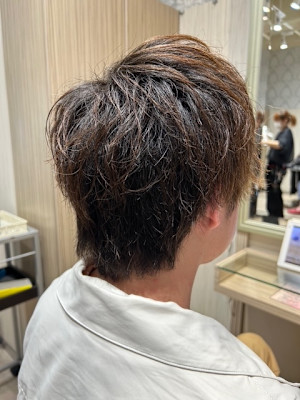 無造作マッシュメンズショート☆夏カラーデジタルパーマ